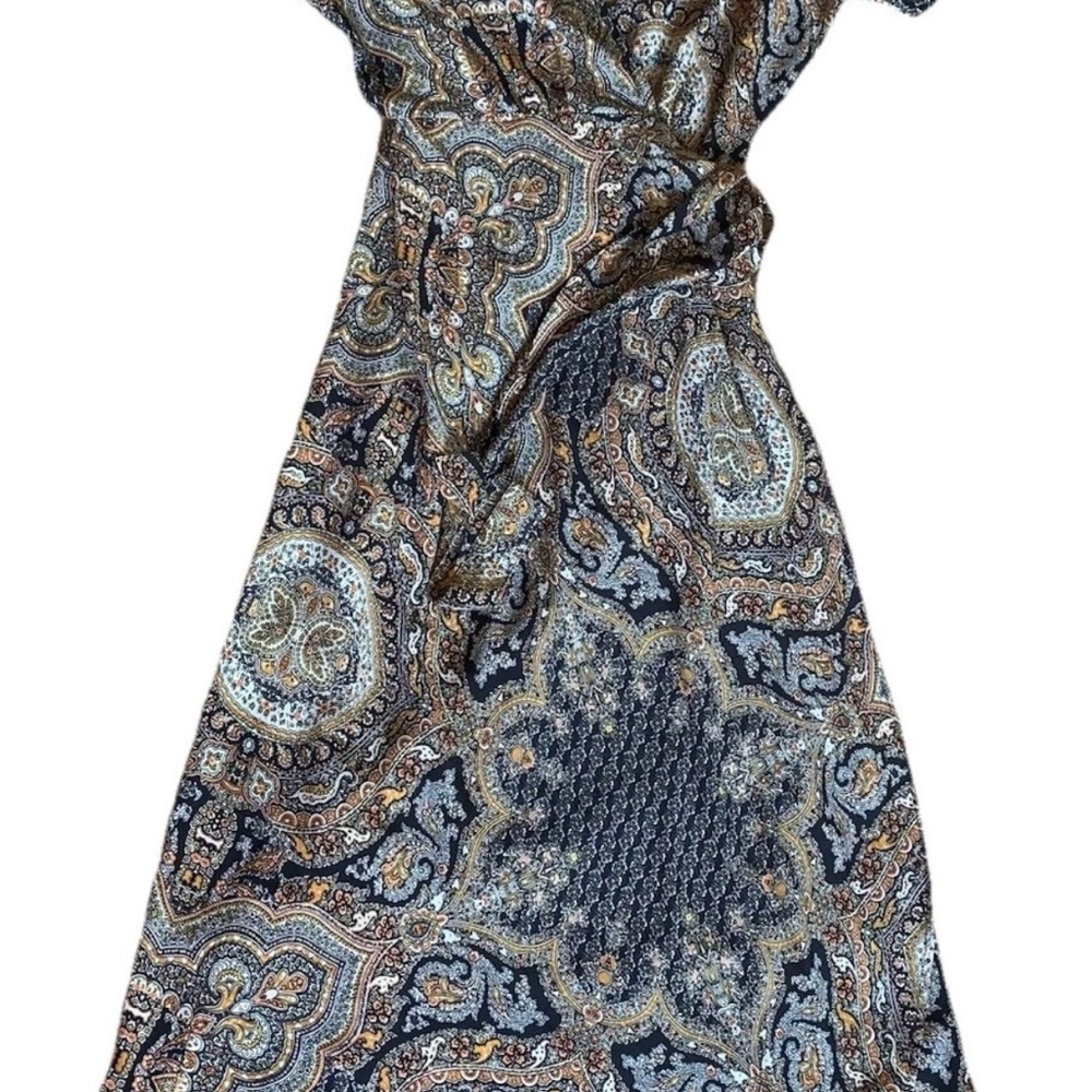 Bishop + Young Paisley Midi Wrap Dress NWOT